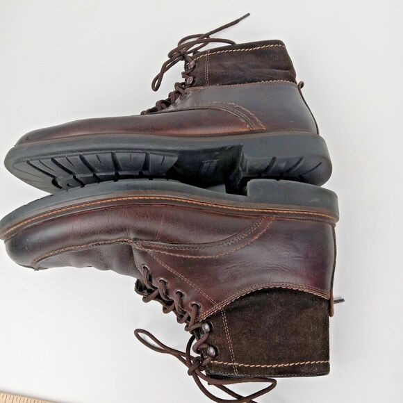 Johnston & Murphy Leather Boots Men\'s 8.5 Vintage Brown Suede Trim main image 6